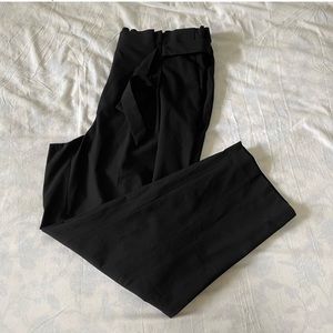 LOFT NWT Black Tie Waist Paper Bag Trousers